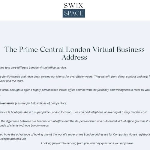 SW1X Space website